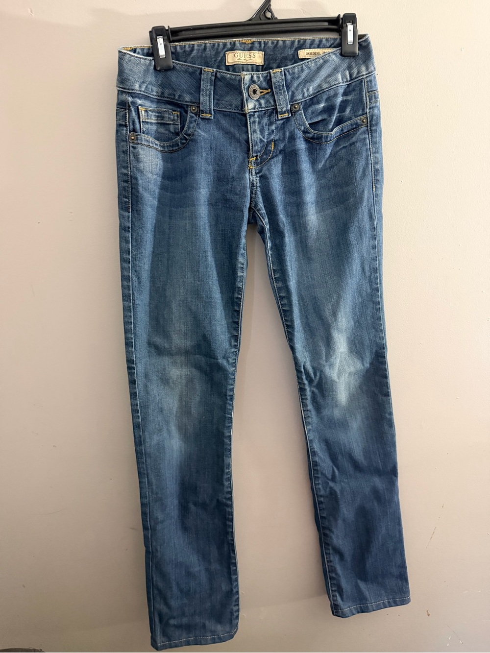 Y2K Vintage GUESS daredevil boot Lowrise blue jeans